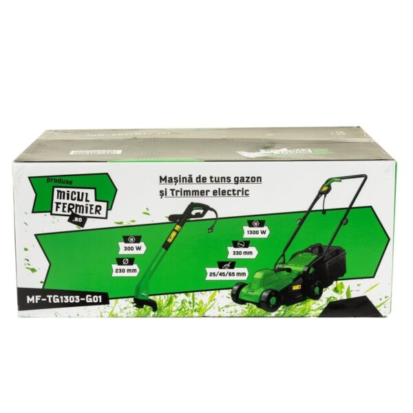 Pachet Micul Fermier mașină de tuns gazon 1.3 kw și trimmer electric 0.3 kw